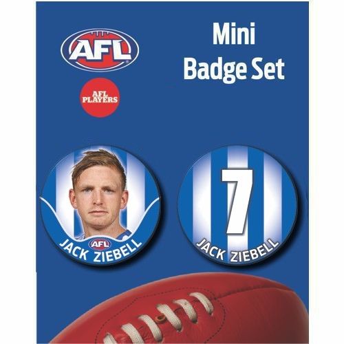 Mini Player Badge Set - North Melbourne Kangaroos  - Jack Ziebell