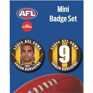 Mini Player Badge Set - Shaun Burgoyne 350th AFL Game (B)