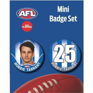 Mini Player Badge Set - North Melbourne Kangaroos  - Robbie Tarrant