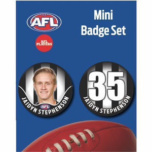 Mini Player Badge Set - Collingwood Magpies - Jaidyn Stephenson