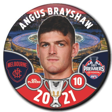 2021 AFL PREMIERS PLAYER BADGE - BRAYSHAW, Angus