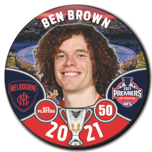 2021 AFL PREMIERS PLAYER BADGE - BROWN, Ben