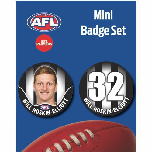 Mini Player Badge Set - Collingwood Magpies - Will Hoskin-Elliott